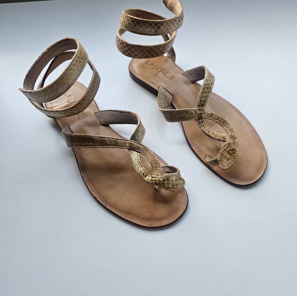 L*Space By Monica Wise × Cocobelle Snake Wrap Thong Flat Sandals - Picture 8 of 14